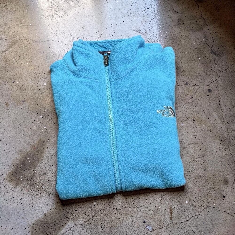 THE NORTH FACE TEAL FLEECE ZIP JACKET GIRLS L 14/16 GUC!